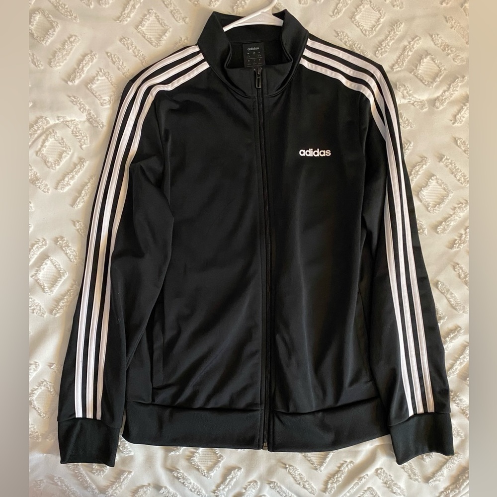 Adidas Black Warm Up 3 Stripes Track Jacket 🖤